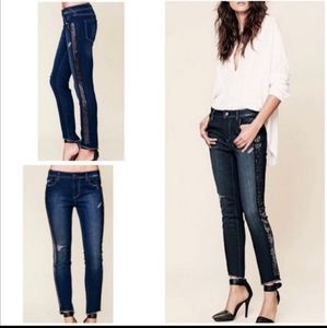 Free People Sequined Skinny Jeans